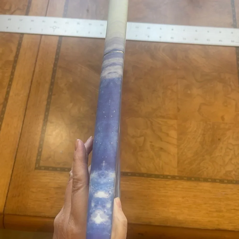 Leather Folder Blue Marble Design Folio with Paper